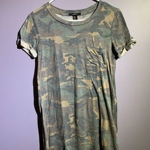Camo mini dress tee